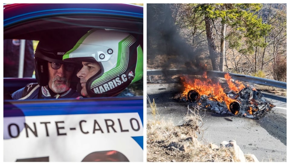 Moderátoři pořadu Top Gear museli při natáčení vyskakovat z hořícího auta.